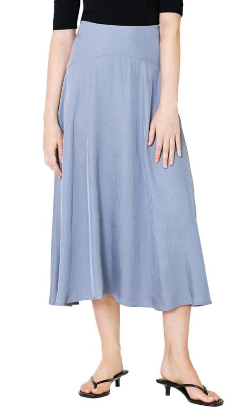 Vince Paneled Front Flutter Skirt - Iris Blue