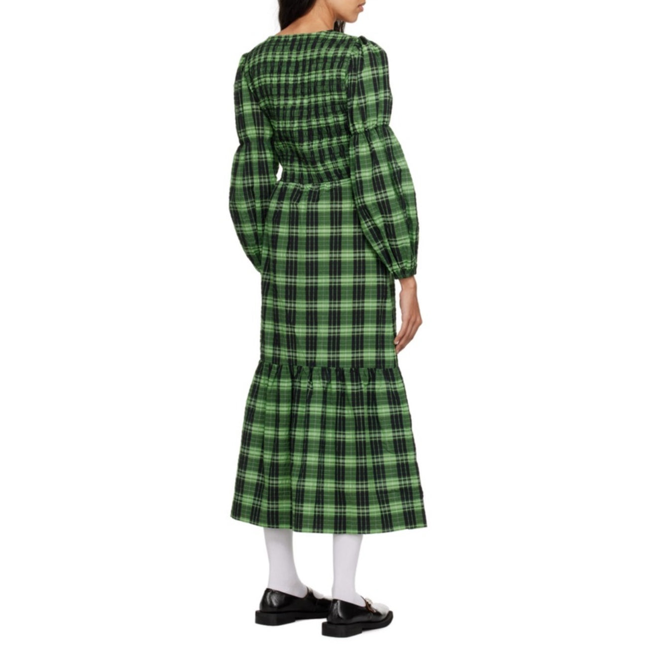 GANNI Check Dress - Pea Pod