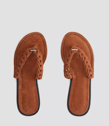 rag & bone Melrose Redwood Suede Thong Sandal