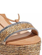 Schutz Aveline Embellished Wedge - Natural Desert