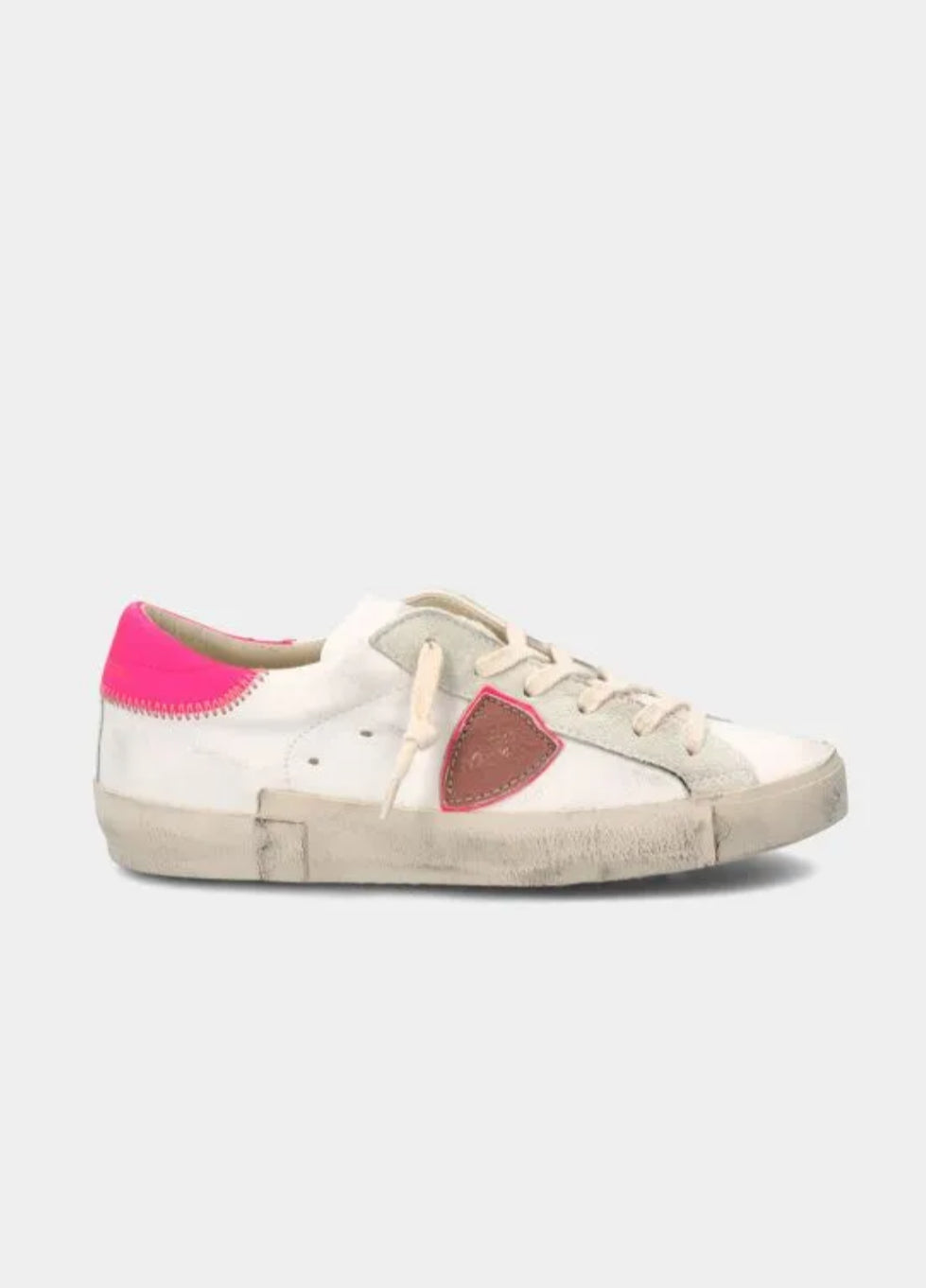 Philippe Model PSRX Low Sneaker - White & Fuchsia