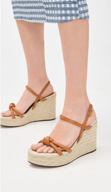 FARM Rio Knot Wedge Sandals - Camel
