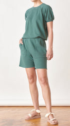 The Great. The Patch Pocket Sweat Short - Palm Leaf