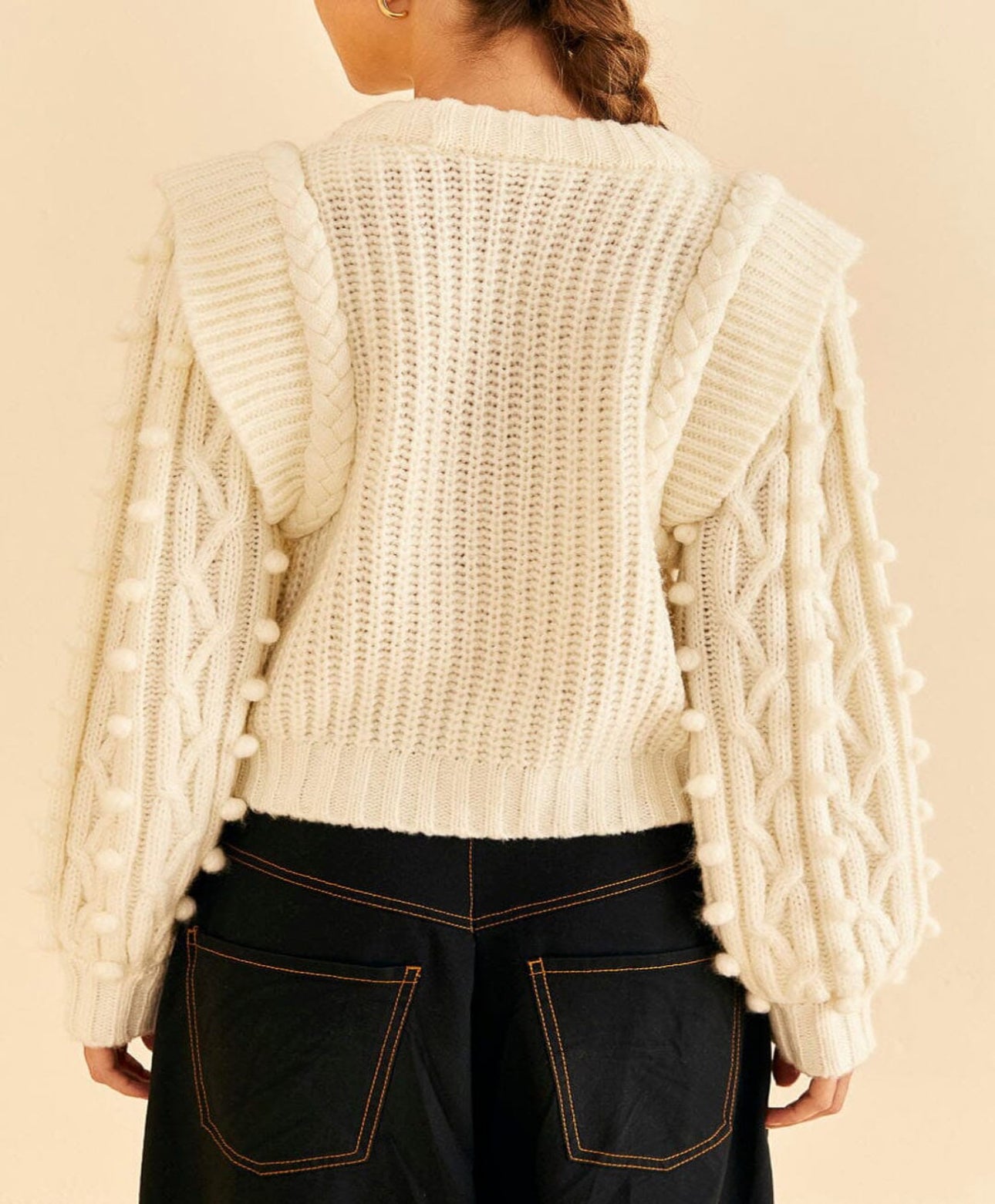 Farm Rio Braided Sweater - Off-White