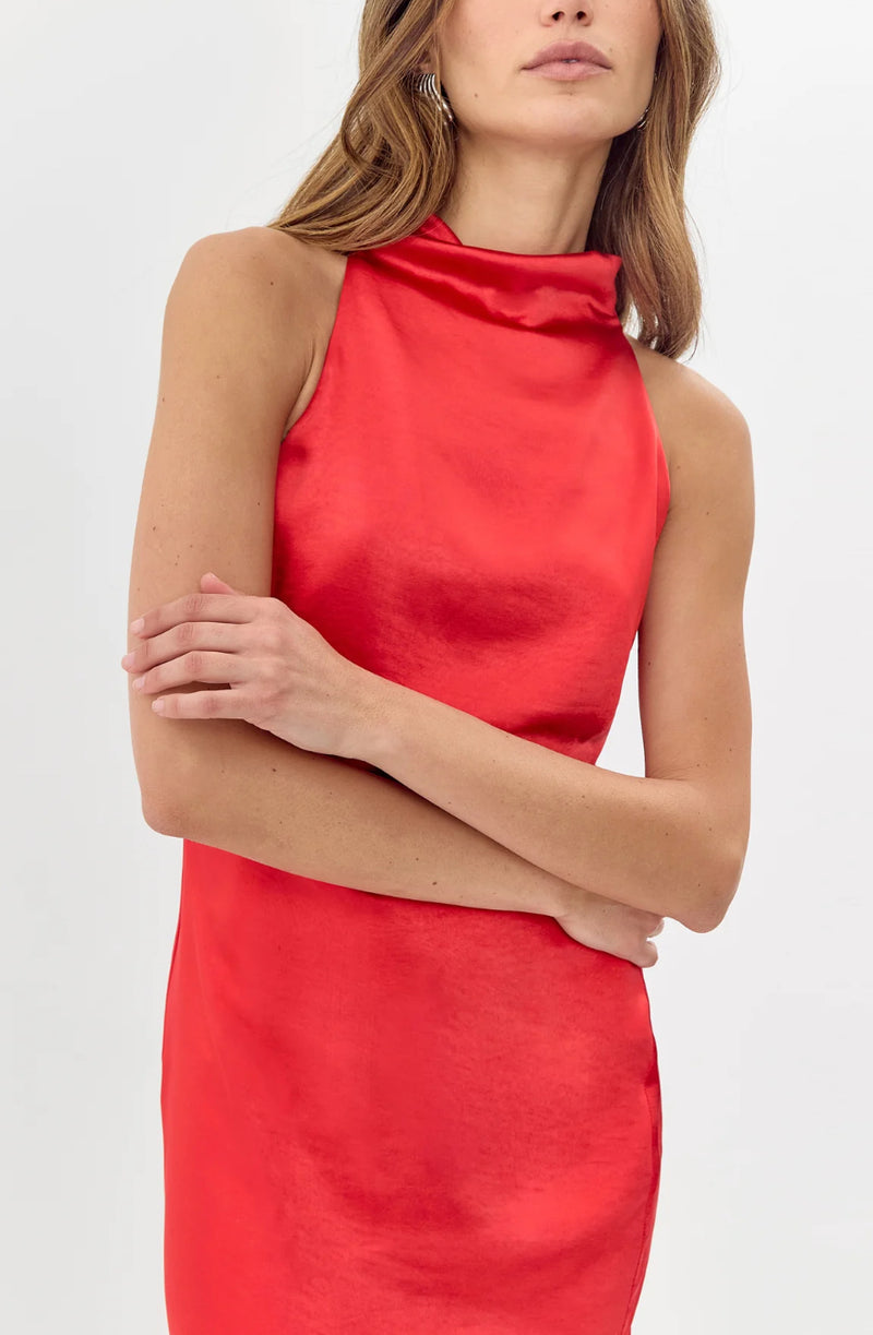 Greylin Brayeln Mock Neck Dress - Red