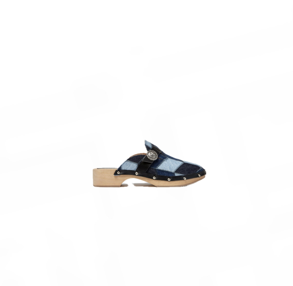 KATE CATE Allegra Patch Denim Clogs