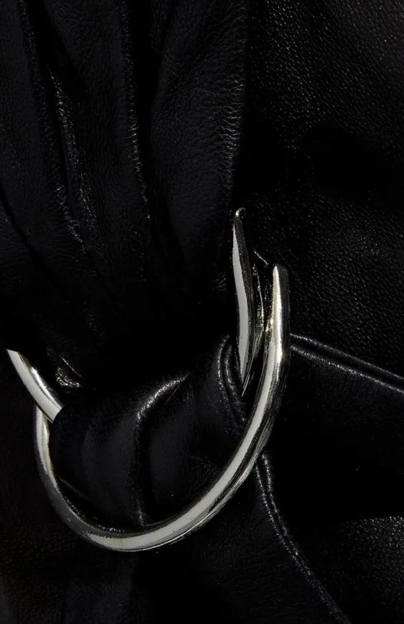 IRO Dybal Wrap-Effect Belted Leather Mini Skirt - Black