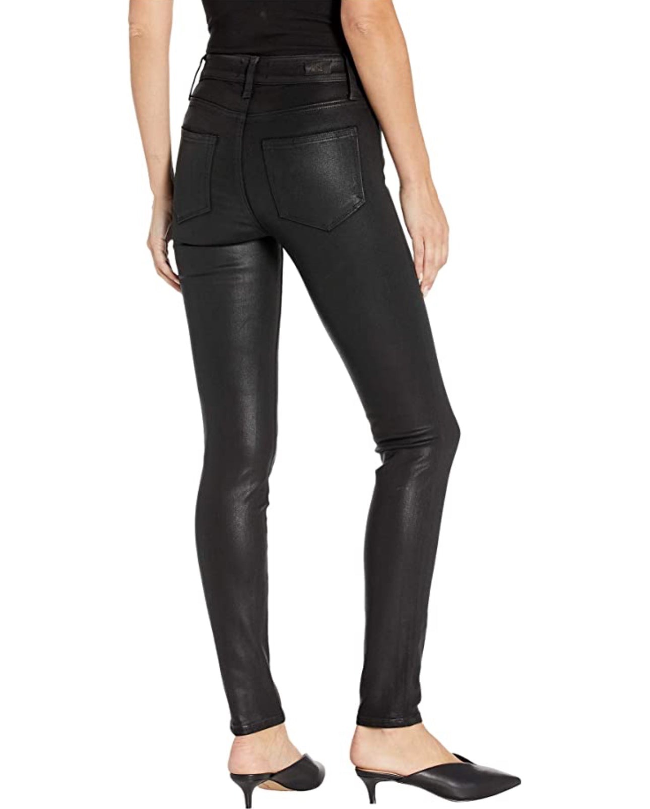 Paige Hoxton Ultra Skinny With Exposed Buttonfly - Black Fog Luxe Coating