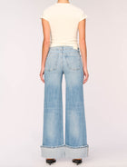 DL1961 Hepburn Wide Leg Low Rise Jean - Ravello