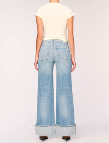 DL1961 Hepburn Wide Leg Low Rise Jean - Ravello