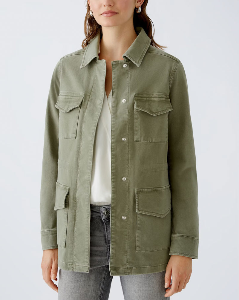 Oui Faux Field Jacket - Dusty Olive