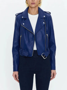 Pistola Tracy Cropped Moto Jacket - Electric Blue