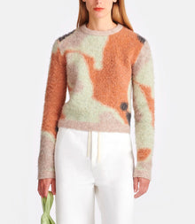 Nanushka Fanni Brushed-Alpaca Sweater - Smudged Graffiti