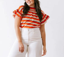 Sunshine Tienda Hidalgo Stripe Flutter Top