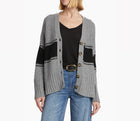ATM Striped Oversized Cardigan - Cloud Grey