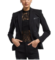 Generation Love Gayle Vegan Leather Combo Blazer - Black