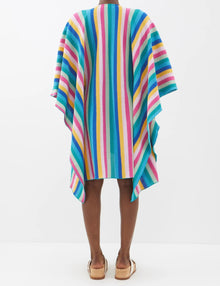 La DoubleJ Costiera Striped Cotton Blend Mini Kaftan