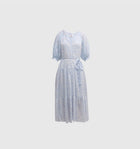 Xirena Lyta Tiered Tiger Stripe Print Dress - Blue Wave