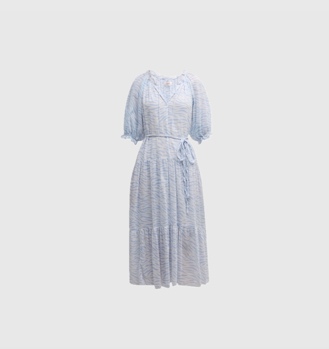 Xirena Lyta Tiered Tiger Stripe Print Dress - Blue Wave