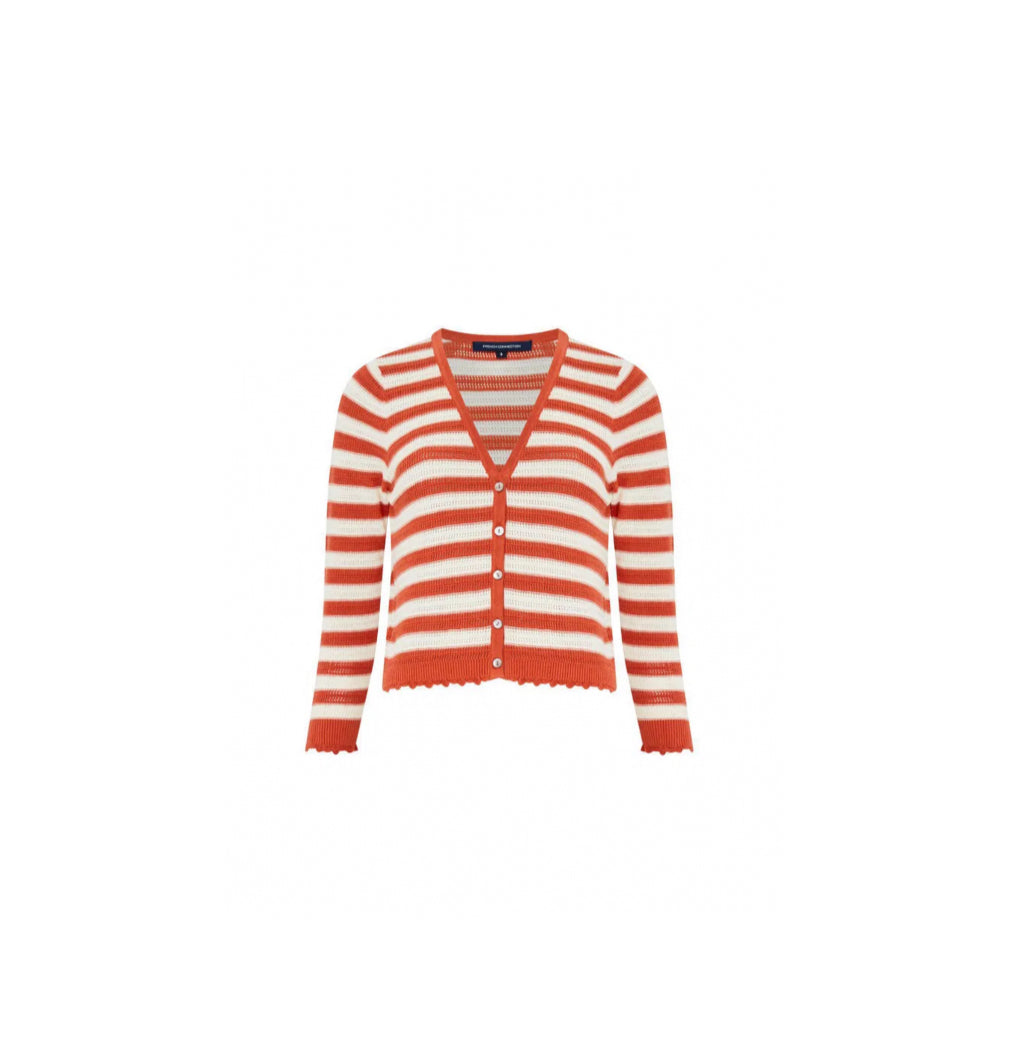 French Connection Nesta Cardigan - Rosewood/Cream