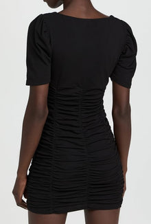 Monrow Shirred Dress - Black