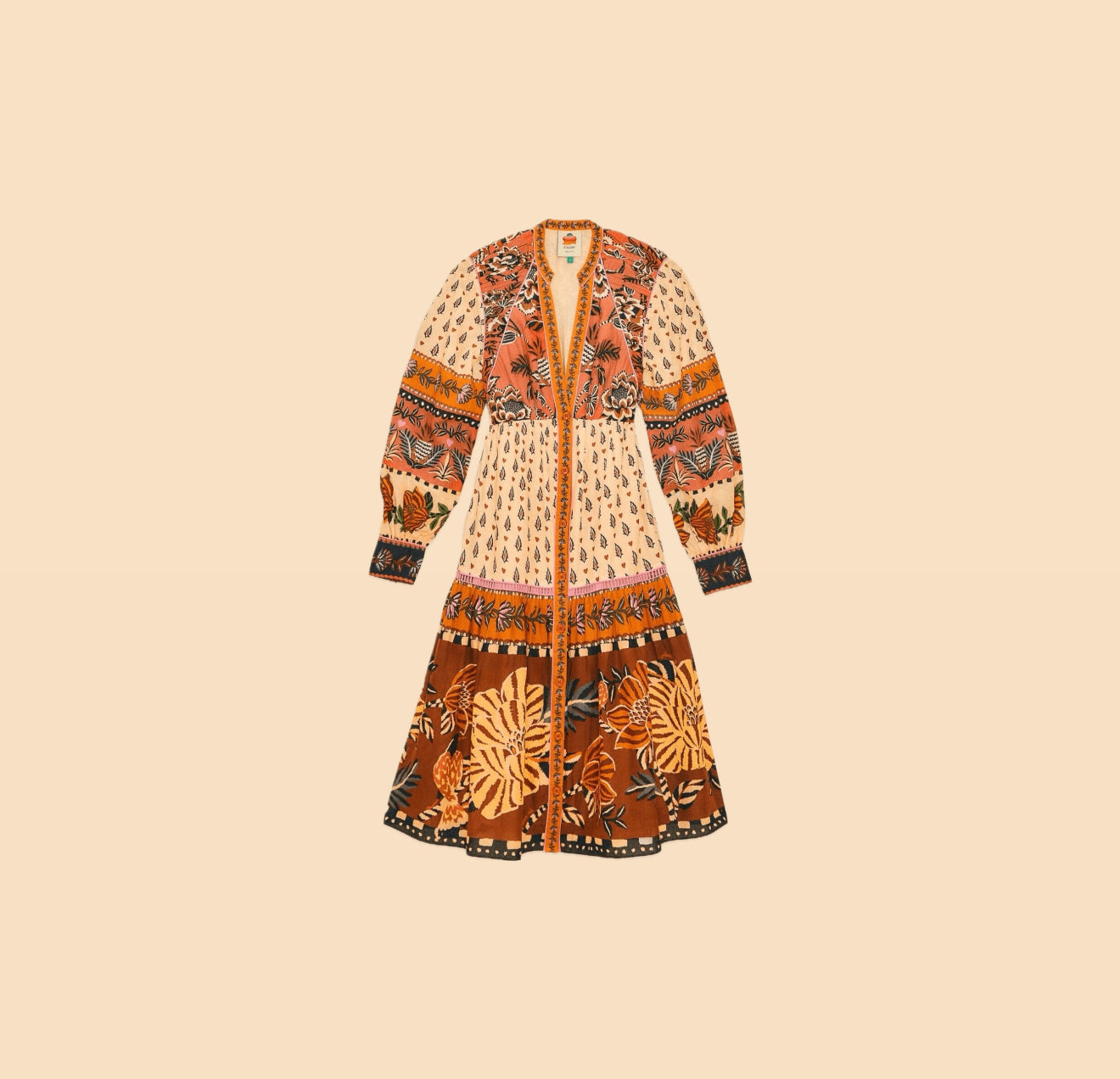 FARM Rio Annika Floral Dress - Beige