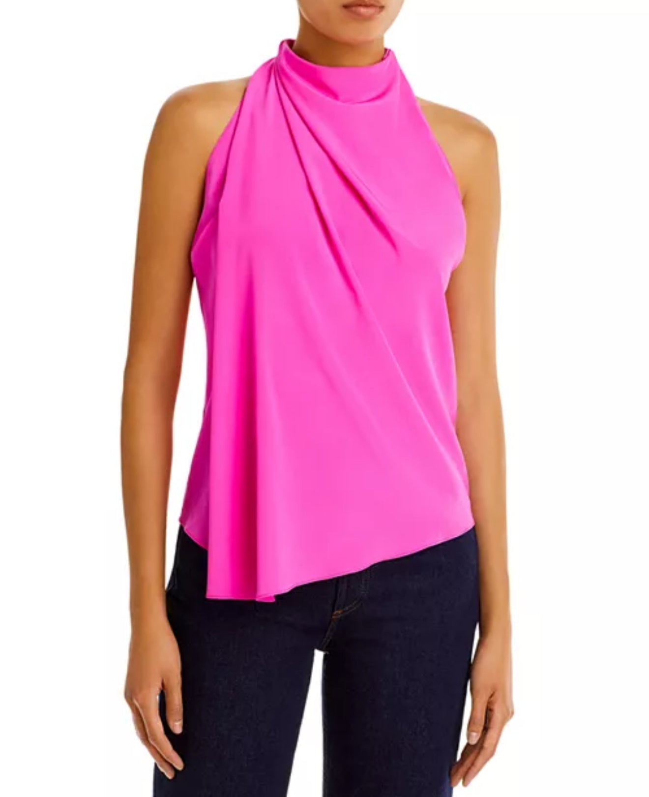 A.L.C. Erin Mock Neck Top - Hot Pink