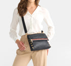 Hammitt VIP LRG Oversized Crossbody Clutch - Black/Brushed Gold/Red Zip