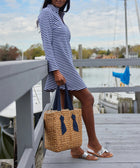 Sail To Sable Striped Long Sleeve Classic Tunic - Navy/White