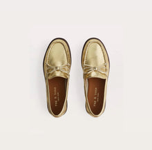 rag & bone Carter Metallic Leather Boat Shoes - Gold