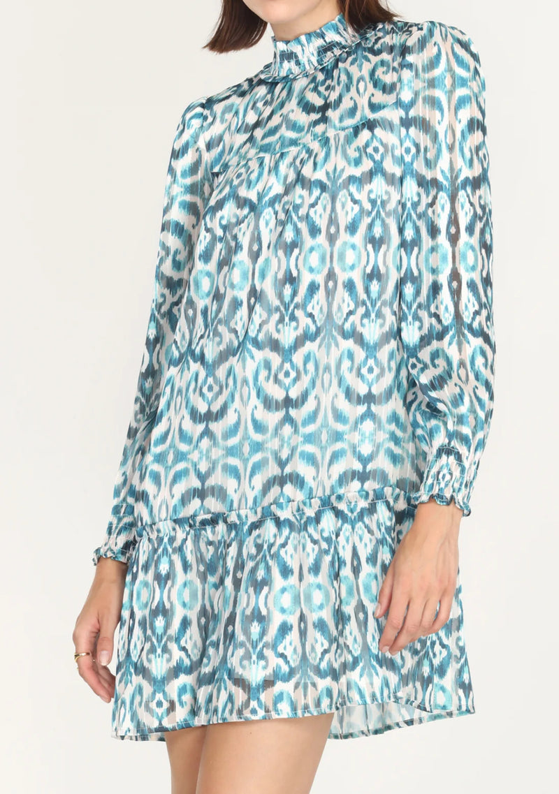 Greylin Traci Smocked Ikat Dress