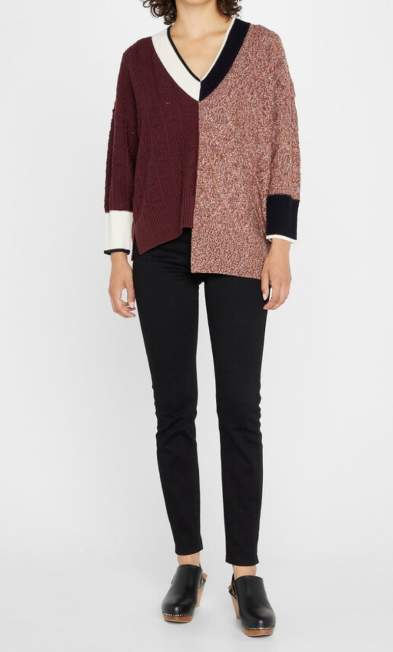 Veronica Beard Gava Colorblock Asymmetric Sweater