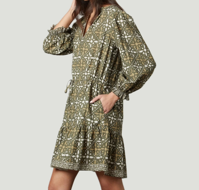 Velvet by Graham & Spencer Katarina Printed Boho Dress - Hunter