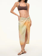 STAUD Porto Linen Skirt - Pastel Clouds