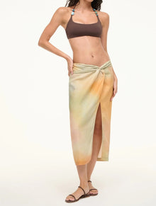 STAUD Porto Linen Skirt - Pastel Clouds