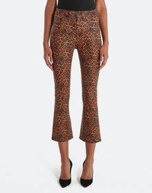 7 For All Mankind High Waist Slim Kick - Black/Orange Leopard