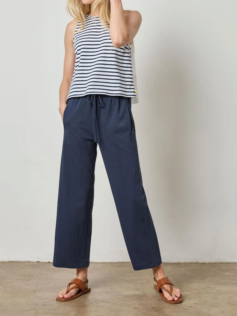 LILLA|P  Seamed Wide Leg Pant - Navy