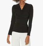 Norma Kamali V-Neck Slinky Top - Black