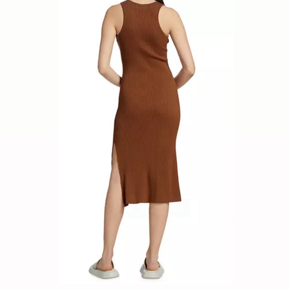 dh New York Addison Rib Knit Midi Dress - Chestnut