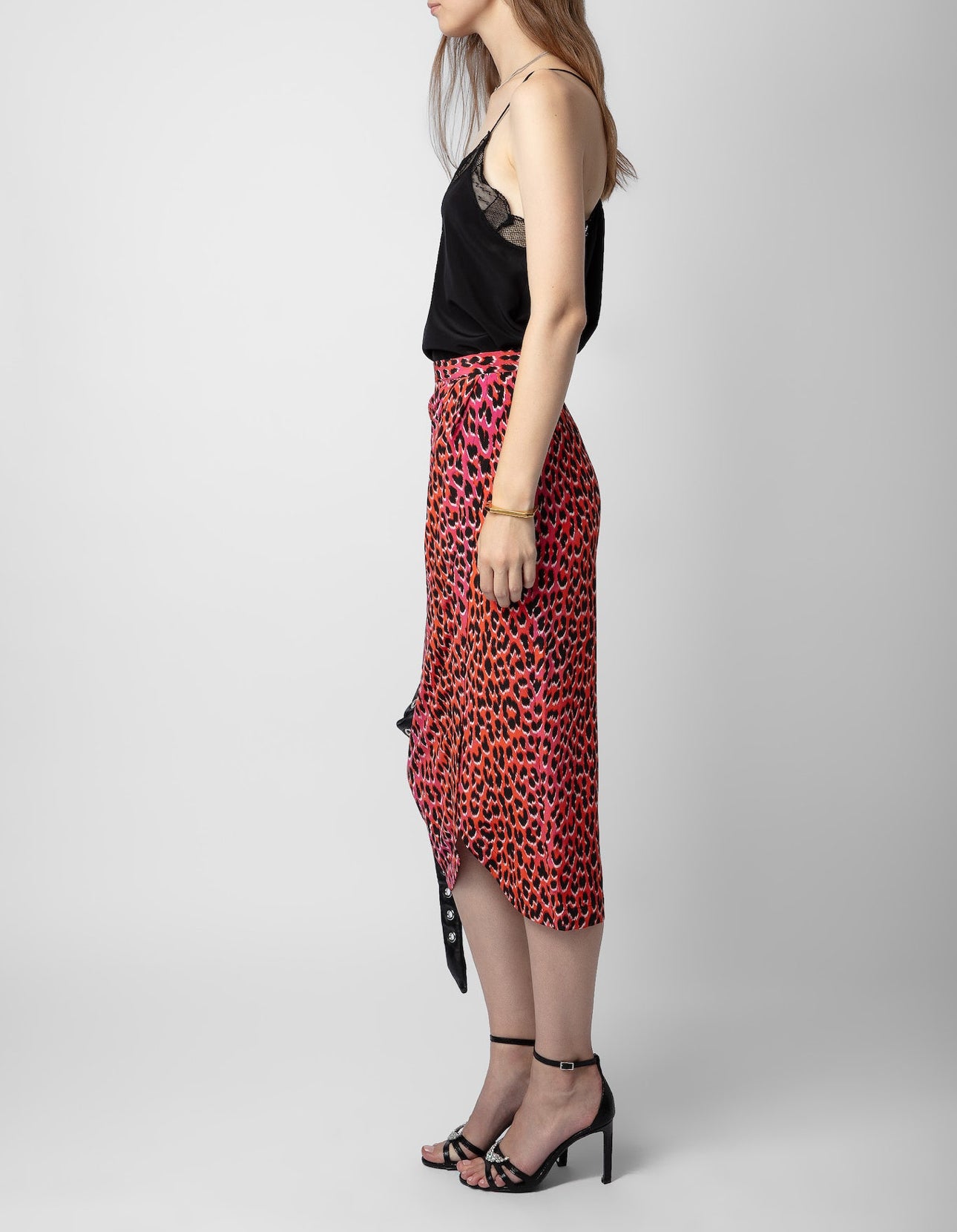 Zadig & Voltaire Jamelia Animal Print Silk Skirt- Rose