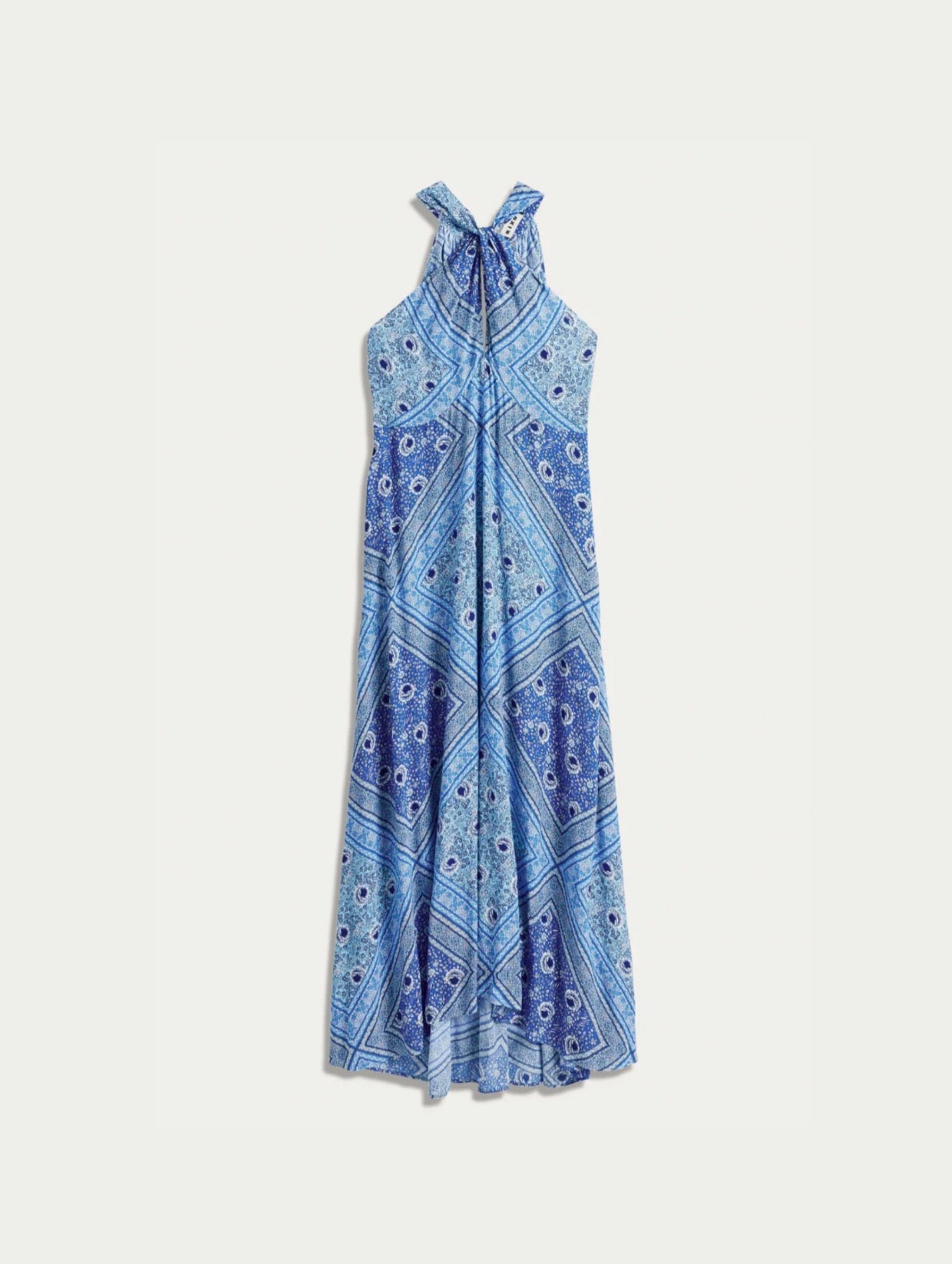RIXO Caitlin Dress - Boho Scarf Blue