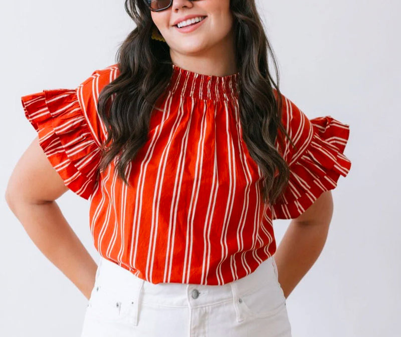 Sunshine Tienda Hemingway Stripe Flutter Top