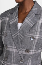 Marissa Webb Perrie Steel Plaid Double Breasted Blazer