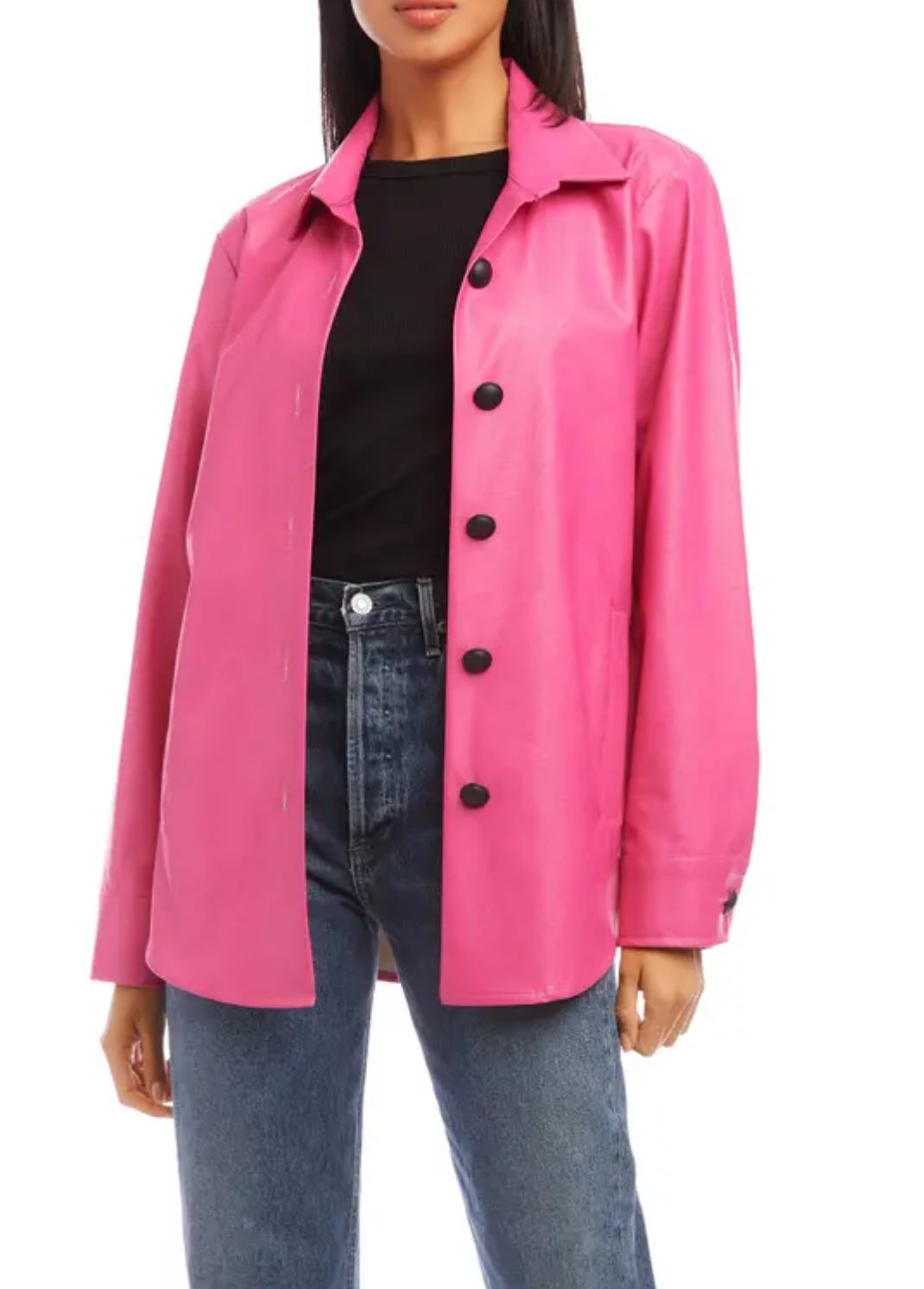 Fifteen Twenty City Faux Leather Jacket - Hot Pink