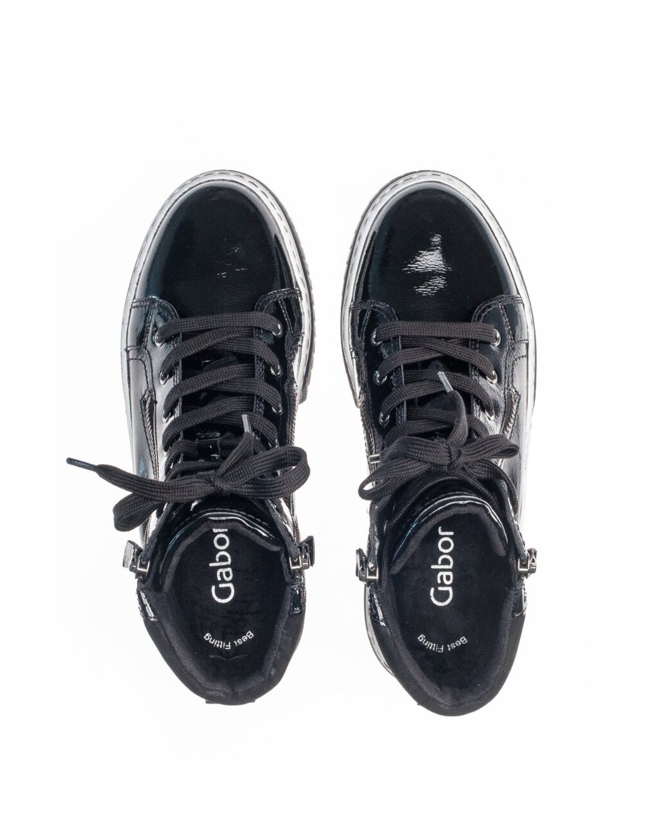 Gabor 93761-97 High Top Sneaker - Black Patent