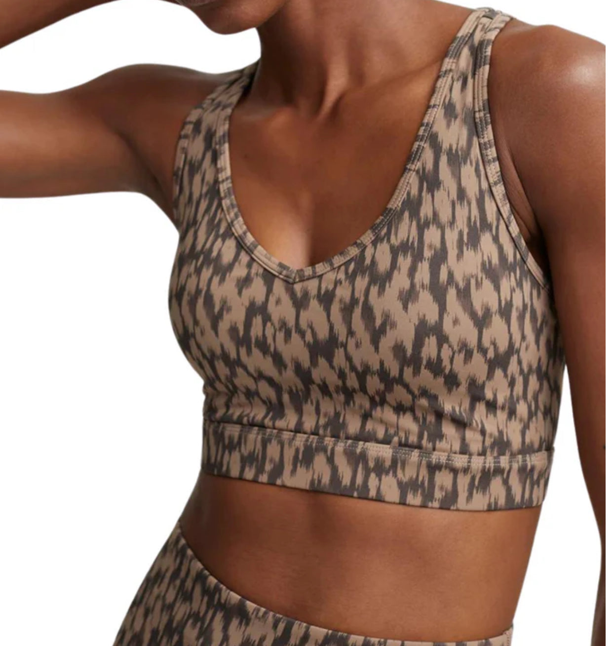 Varley Form Park Bra - Taupe Cluster Leopard
