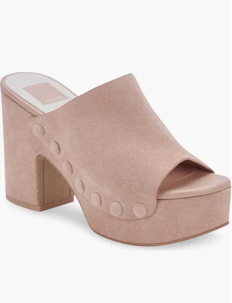 Dolce Vita Emol Platform Sandals - Blush Suede