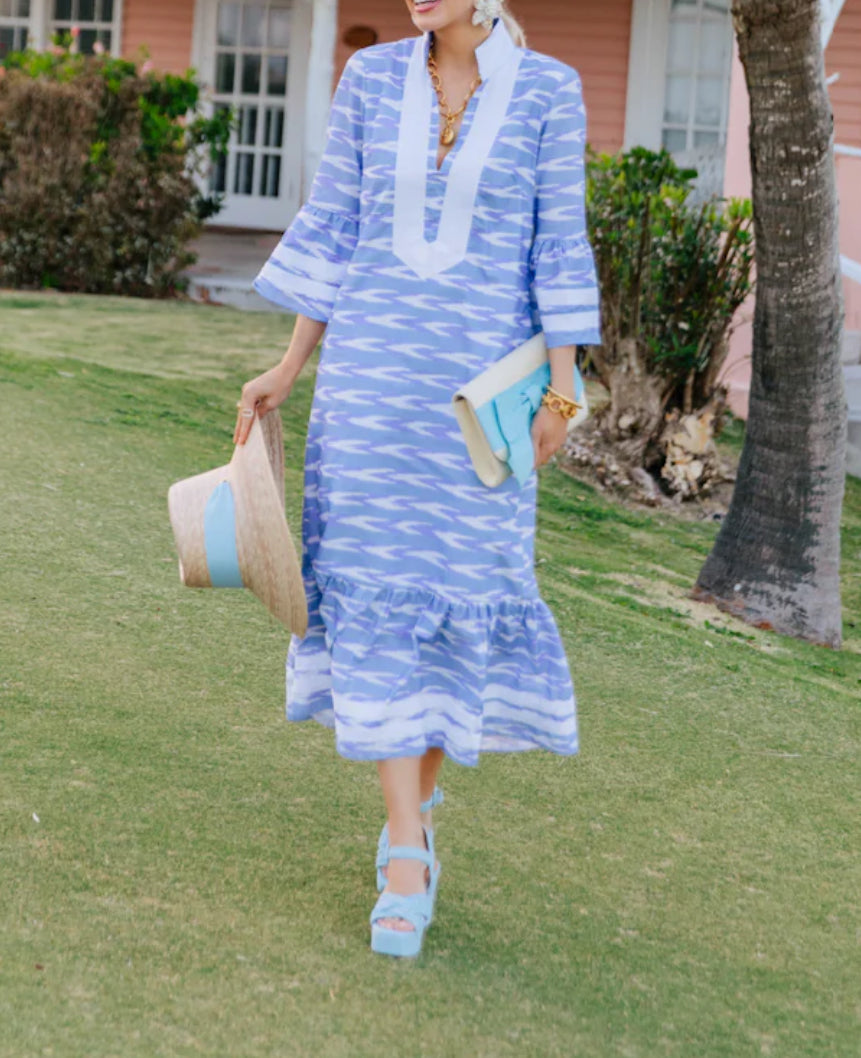 Sail To Sable Kit Serenity Ikat Stripe Print Caftan