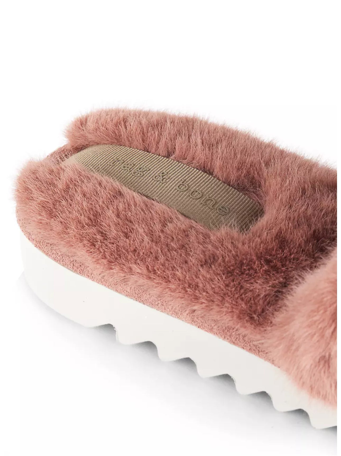 rag & bone Eira Faux Shearling Slides - Sweetie Rose