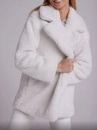 Bella Dahl Oversized Notch Collar Teddy Coat - Winter White